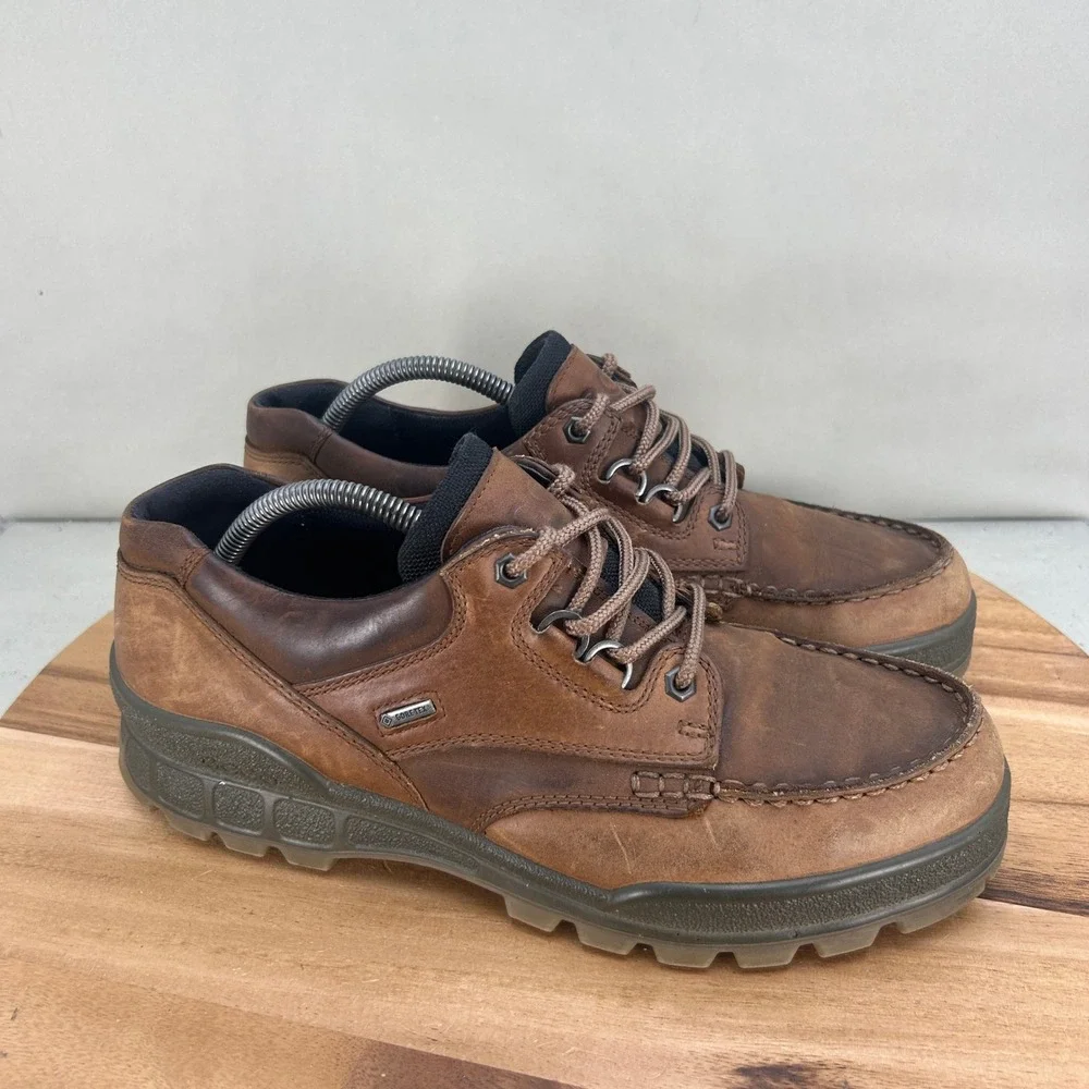 ECCO Track II Low GTX Mens Brown Leather Waterproof Hiking Shoes Size 44/10.5